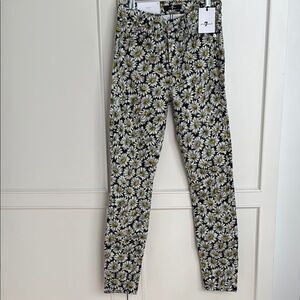 7 For All Mankind Daisy Print Skinny Jeans
